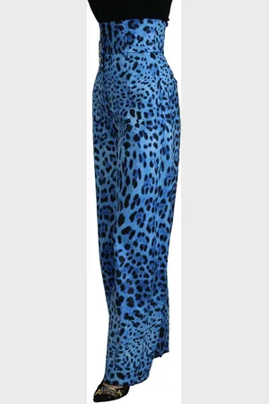 Dolce & Gabbana WoMens Leopard Print High Waist Pants Cotton - Size EU 40 (Womens)