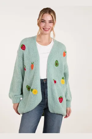 Blue Vanilla Womens Embroidery Fruit Cardigan - - Size Small/Medium