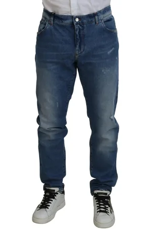 Dolce & Gabbana Mens Washed Skinny Cotton Denim Jeans - Size 3XL