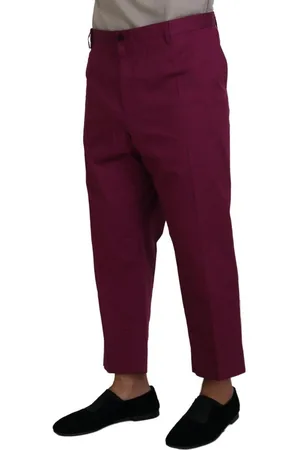 Dolce & Gabbana Mens Magenta Cotton DG Logo Pocket Trouser Pants - - Size 3XL