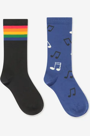 Mini Rodini Kids Unisex Rainbow 2 Pack Socks Set in