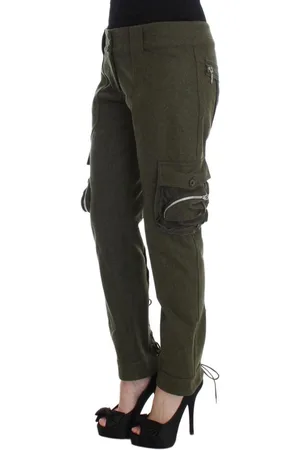 ERMANNO SCERVINO WoMens Wool Blend Loose Fit Cargo Pants Cotton - Size EU 42 (Womens)