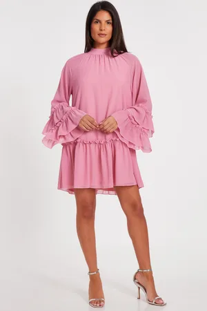 Quiz Womens Chiffon Frill Mini Dress - Size 16 UK