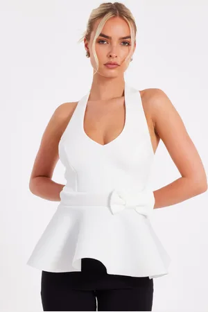 Quiz Womens Halter Neck Peplum Top - Size 8 UK