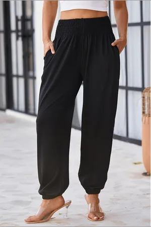 Azura Exchange Womens Smocked High Waist Joggers - Size Small