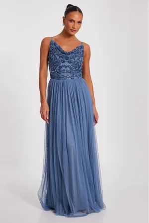 Quiz Womens Mesh Beaded Maxi Dress - Size 8 UK