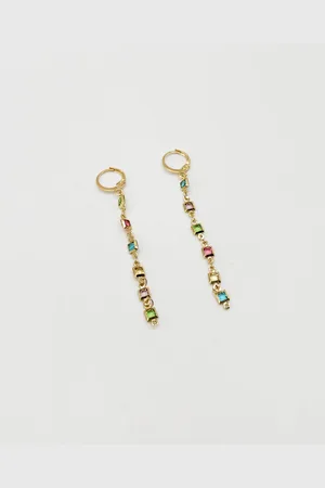 SVNX Womens Square Chain Earrings - One Size