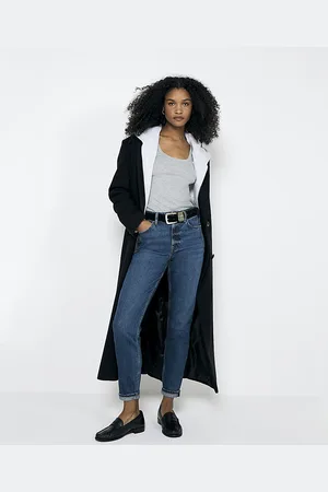 River Island Womens Mom Jeans Dark High Waisted Bum Sculpt Cotton - Size 8 Long