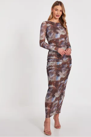 Quiz Womens Mesh Printed Midaxi Dress - Size 14 UK