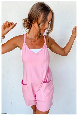 Azura Exchange Womens Spaghetti Straps V Neck Jersey Romper - Size Small