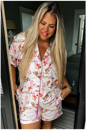 Azura Exchange Womens Cowgirl Country Print Pajamas Set - Size Medium