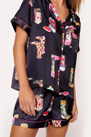 Azura Exchange Womens Western Boots Printed Short Pajama Set - Size Large