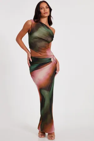 Quiz Womens Mesh Ruched Maxi Skirt - Size 10 UK