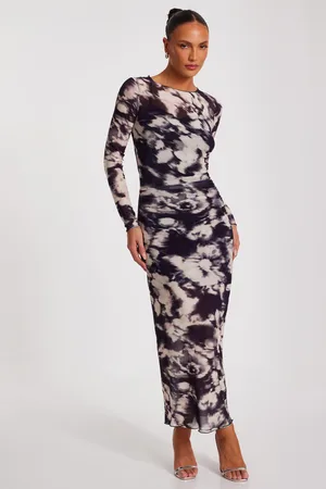 Quiz Womens Marble Print Midaxi Dress - Size 6 UK