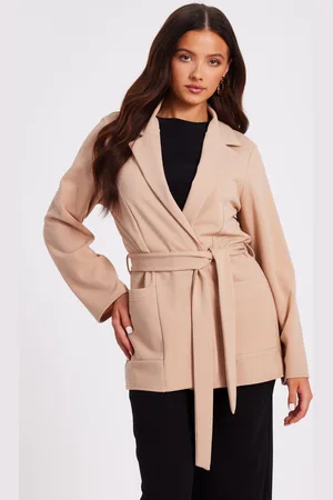 Quiz Womens Petite Tie Waist Blazer - Size 12 UK