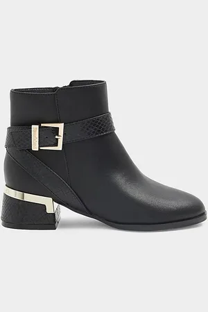 River Island Girls Heeled Boots Buckle Detail - Pu - Size UK 11 Kids