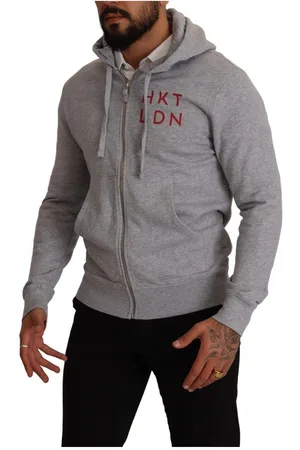 Hackett Mens Gray Full Zip Hooded Cotton Sweatshirt Sweater - - Size EU 46 (Mens)