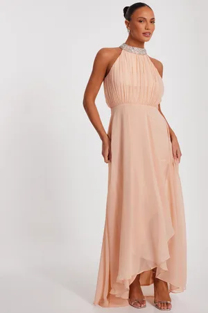 Quiz Womens Chiffon High Neck Maxi Dress - Size 14 UK