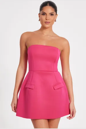 Quiz Womens Pink Bandeau A-Line Mini Dress - - Size 10 UK