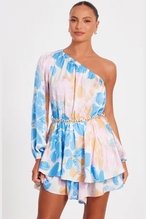 Quiz Womens One shoulder Floral Playsuit - Size 18 UK