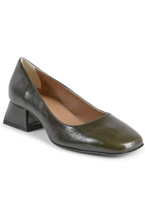 19V69 Italia Womens Square Toe Block Heel Leather Pumps - - Size EU 38