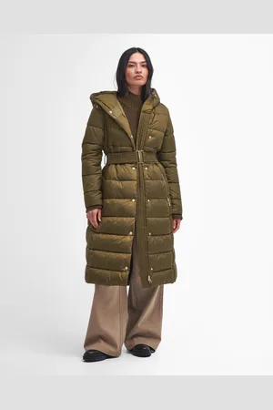 Barbour Track Line Womens Long Quilted Jacket - - Size 16 UK