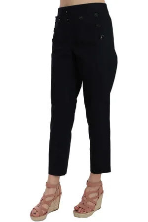 Dolce & Gabbana WoMens Cropped Front Button Embellished Pants Cotton - Size EU 38 (Womens)