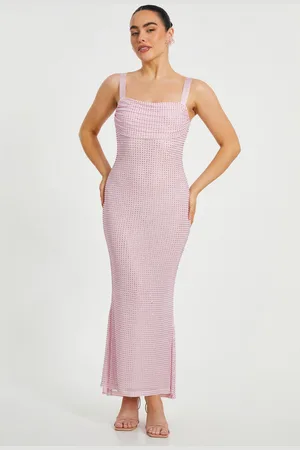 Quiz Womens Petite Dusty Diamante Maxi Dress - Size 10 UK