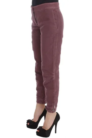 ERMANNO SCERVINO WoMens Bordeaux Cotton Cropped Cargo Pants - - Size EU 38 (Womens)