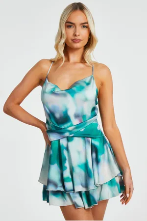 Quiz Womens Marble Print Tiered Playsuit - Size 20 UK