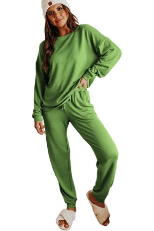 Azura Exchange Womens Spinach Long Sleeve Pullover and Jogger Pants Lounge Set - Size X-Large