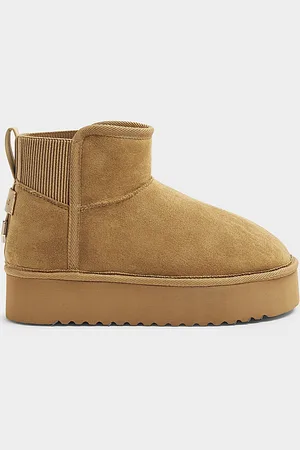 River Island Womens Ankle Boots Faux Fur Lining Suede - Size UK 8