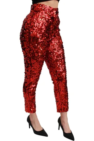 Dolce & Gabbana WoMens Sequined Cropped Trousers Pants - Size EU 40 (Womens)