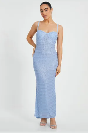 Quiz Womens Petite Diamante Maxi Dress - Size 6 UK