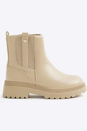 River Island Girls Chelsea Boots Faux Leather Stud Pu - Size UK 3