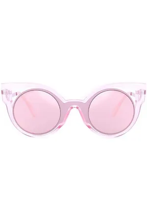 SVNX Transparent Sunglasses With Round Lenses And Cat Eye Frame - One Size