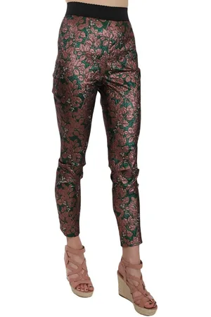 Dolce & Gabbana WoMens Multicolor Iridescent Brocade Jacquard Trousers Crop Pants - - Size EU 38 (Womens)