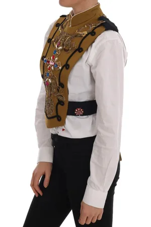 Dolce & Gabbana WoMens Crystal Cross Vest Jacket Cotton - Size EU 40 (Womens)