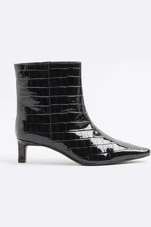 River Island Womens Ankle Boots Kitten Heeled Pu - Size UK 5