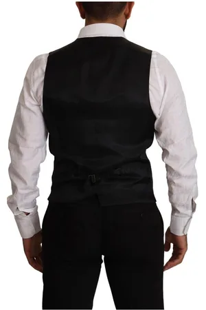 Dolce & Gabbana Mens Striped Wool Stretch Waistcoat Vest - Size EU 48 (Mens)