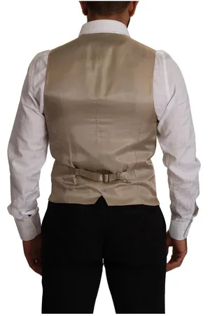 Dolce & Gabbana Mens Cotton Silk Slim Fit Waistcoat Vest - Size EU 48 (Mens)