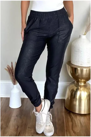 Azura Exchange Womens Elastic Waist Pocketed Pebble Joggers - Size Large
