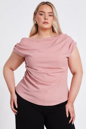 Quiz Womens Curve Drape Neck Top - Size 20 UK