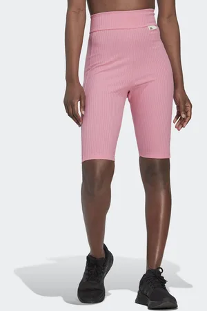 adidas Womens Studio Lounge Ribbed Shorts - Cotton - Size Large