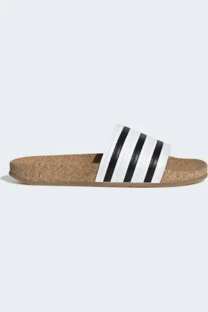 adidas Unisex adilette Cork Slides - Leather - Size UK 3