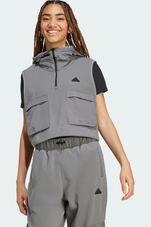 adidas Womens City Escape Polar Fleece Vest - Recycled Material - Size Large
