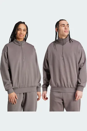 adidas Unisex Basketball Half-Zip Sweatshirt - Recycled Material - Size Large