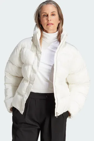 adidas Womens Short Vegan Puffer Jacket - recycled_material - Size Large