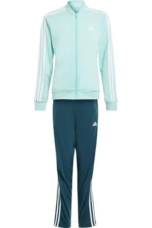 adidas Childrens Unisex Essentials 3-Stripes Track Suit - Recycled Material - Size 13-14Y