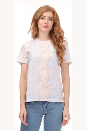 adidas Womens Fast All Over Print T-Shirt in - Size 10 UK